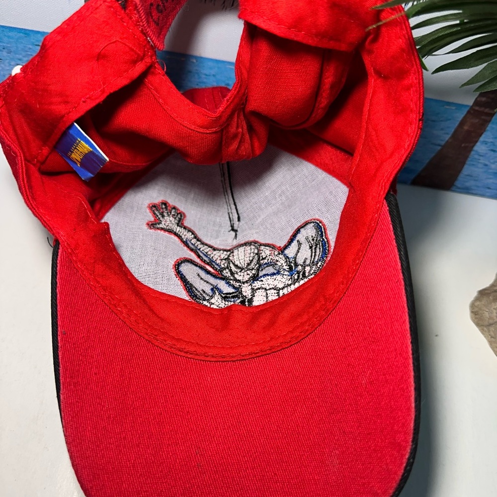 Spiderman Black and Red Adjustable Cap Unisex Kids Youth Hat EUC Strapback - Picture 5 of 10